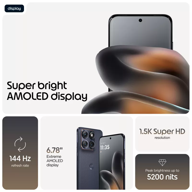 Motorola edge 70 fusion 17,2 cm (6,78 inch) Dual-SIM Android 16.0 5G USB Type-C 8 GB 256 GB 7000 mAh nero