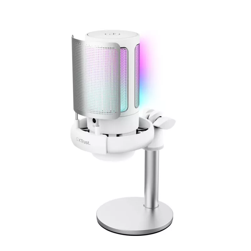 Trust GXT 238W Auron microfono per podcast grigio, bianco