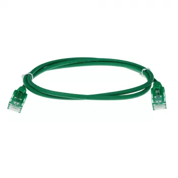 ACT Cavo patch slimline per data center LSZH U/UTP CAT6 verde da 10 metri, senza linguetta con connettori RJ45