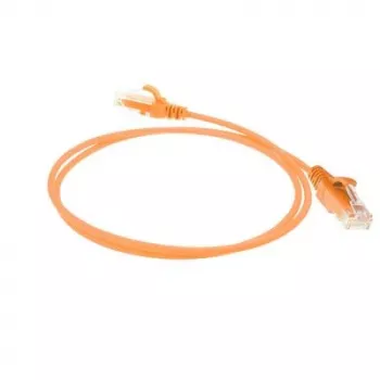 ACT Cavo patch slimline per data center LSZH U/UTP CAT6 arancione da 1 metro senza linguetta con connettori RJ45