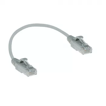 ACT Cavo patch slimline per data center LSZH U/UTP CAT6 grigio da 0,15 metri, senza linguetta con connettori RJ45