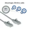 ACT Cavo patch slimline per data center LSZH U/UTP CAT6 grigio da 0,15 metri, senza linguetta con connettori RJ45