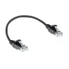 ACT Cavo patch slimline per data center LSZH U/UTP CAT6 nero da 0,15 metri senza linguetta con connettori RJ45