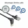 ACT Cavo patch slimline U/UTP CAT6A LSZH nero da 1,5 m con connettori RJ45 a 90° piegati verso il basso su dritto