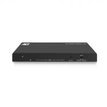 ACT splitter HDMI 4K, 1 a 4, supporto EDID, HDMI, 4x HDMI, 3840 x 2160 pixel, nero, 4K Ultra HD, 10,2 Gbit/s