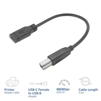 ACT cavo adattatore da connettore femmina USB-C a USB-B 2.0 per stampante 0,2 m