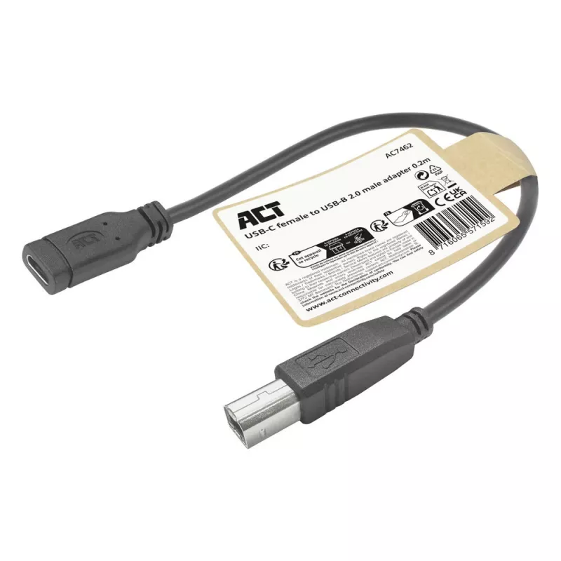 ACT cavo adattatore da connettore femmina USB-C a USB-B 2.0 per stampante 0,2 m