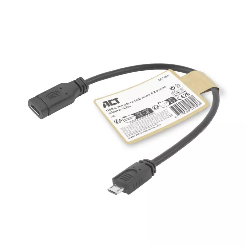 ACT cavo adattatore da connettore femmina USB Type-C a connettore maschio USB Micro-B 2.0 0,2 m