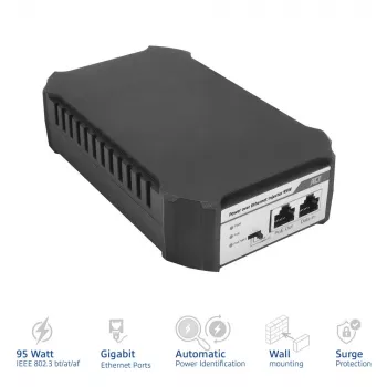 ACT iniettore PoE 95W IEEE 802.3bt, Gigabit Ethernet, 1000 Mbit/s, 10/100/1000, PoE++ (4PPoE), IEEE 802.3af, IEEE 802.3at, IEEE 802.3bt, Cat6a
