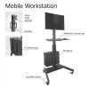 ACT postazione di lavoro mobile per un monitor, con supporto CPU, vano tastiera e mouse