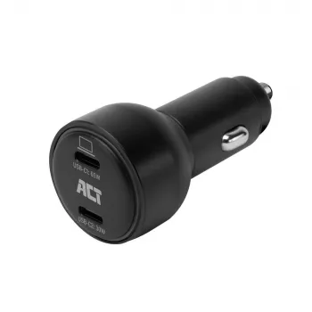 ACT caricabatterie da auto USB-C a 2 porte con ricarica rapida 95W con Power Delivery PPS, Quick Charge e GaNFast