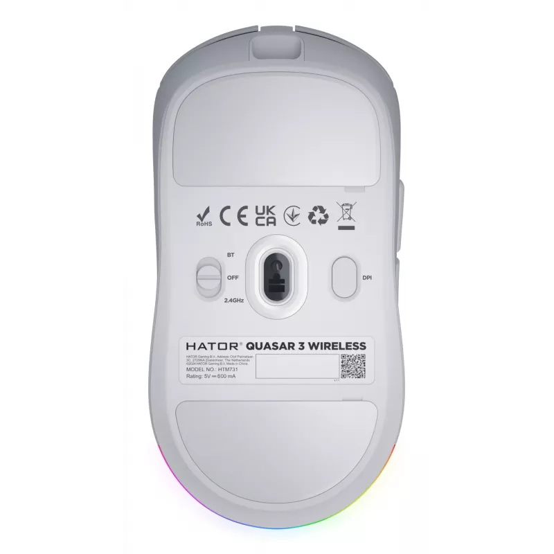 HATOR Quasar 3 Wireless mouse gaming ambidestro RF Wireless + Bluetooth + USB Type-A ottico 12000 DPI