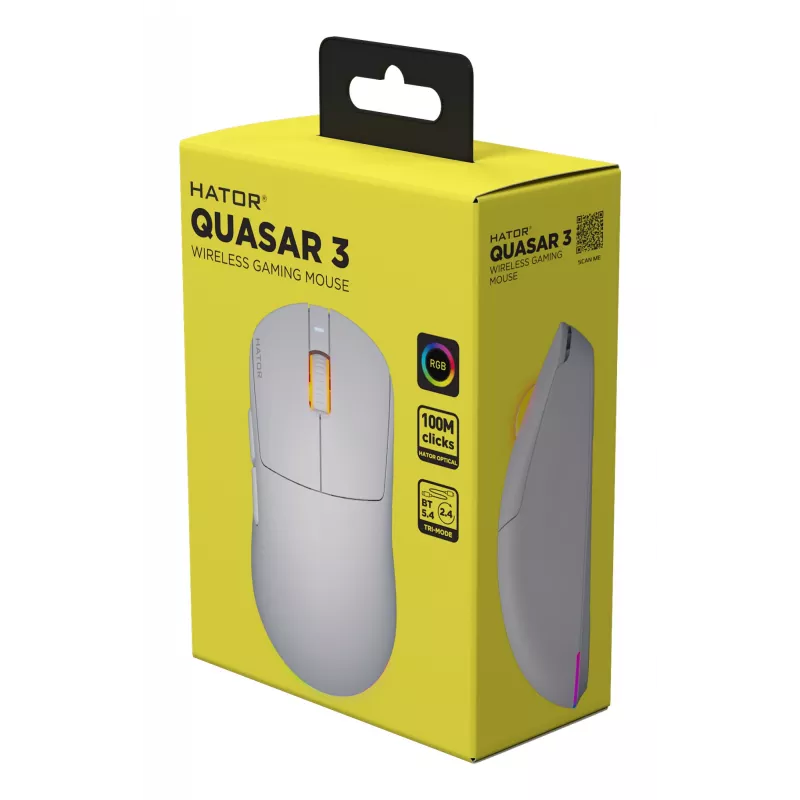 HATOR Quasar 3 Wireless mouse gaming ambidestro RF Wireless + Bluetooth + USB Type-A ottico 12000 DPI