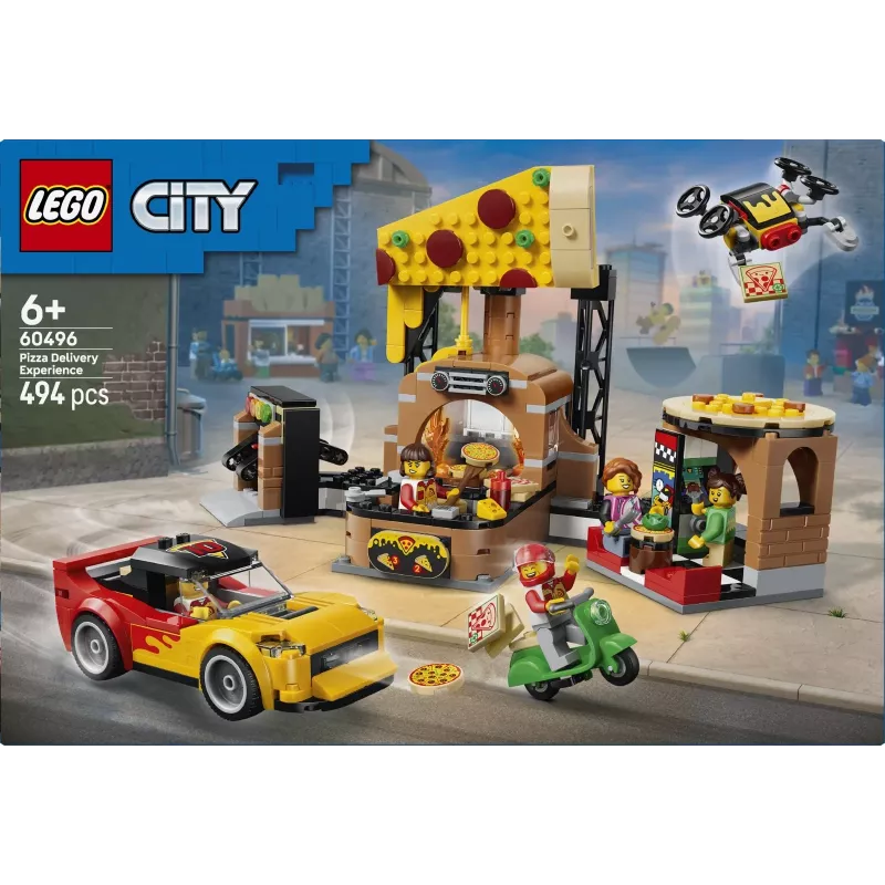 LEGO City 60496 Servizio di consegna pizza con veicoli (494 pezzi)