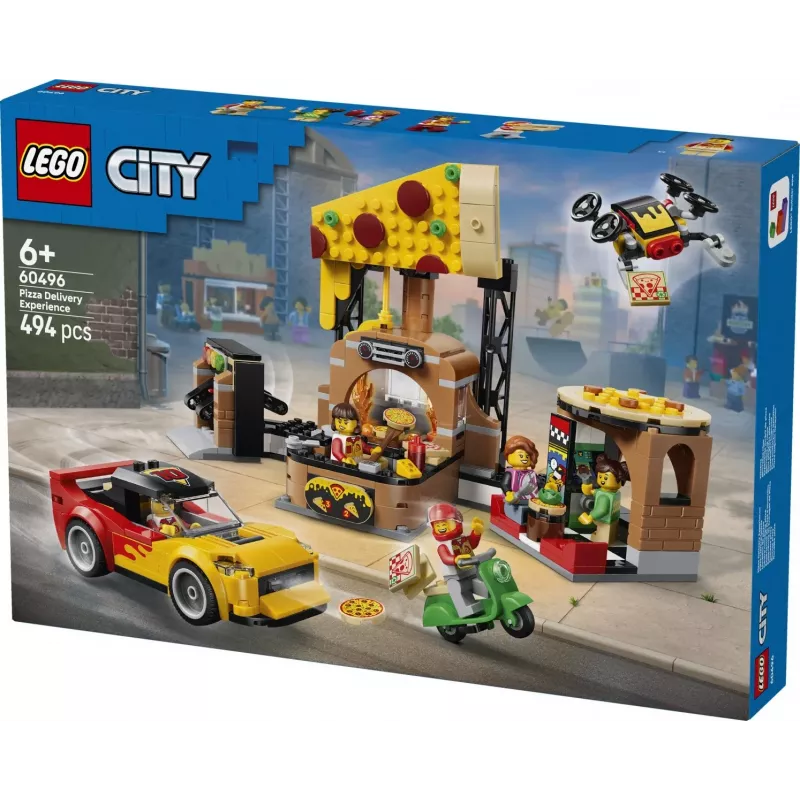 LEGO City 60496 Servizio di consegna pizza con veicoli (494 pezzi)