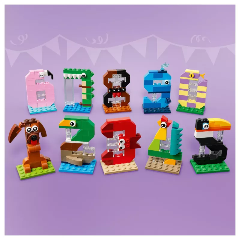 LEGO 40807 Numeri per compleanno - decorazione torta con animali da costruire (281 pezzi)