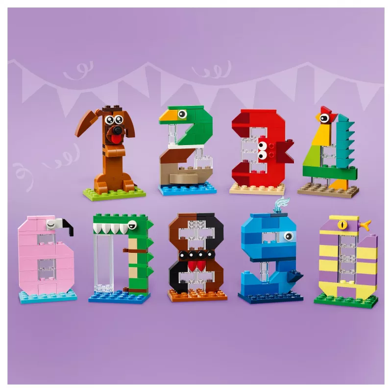 LEGO 40807 Numeri per compleanno - decorazione torta con animali da costruire (281 pezzi)