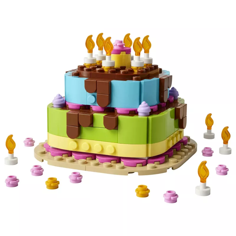 LEGO 40815 Torta di compleanno - torta da costruire con candeline (219 pezzi)