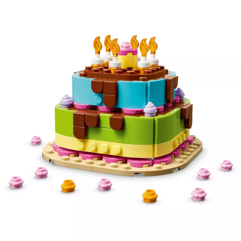 LEGO 40815 Torta di compleanno - torta da costruire con candeline (219 pezzi)
