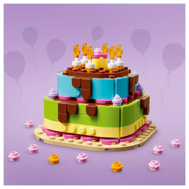 LEGO 40815 Torta di compleanno - torta da costruire con candeline (219 pezzi)