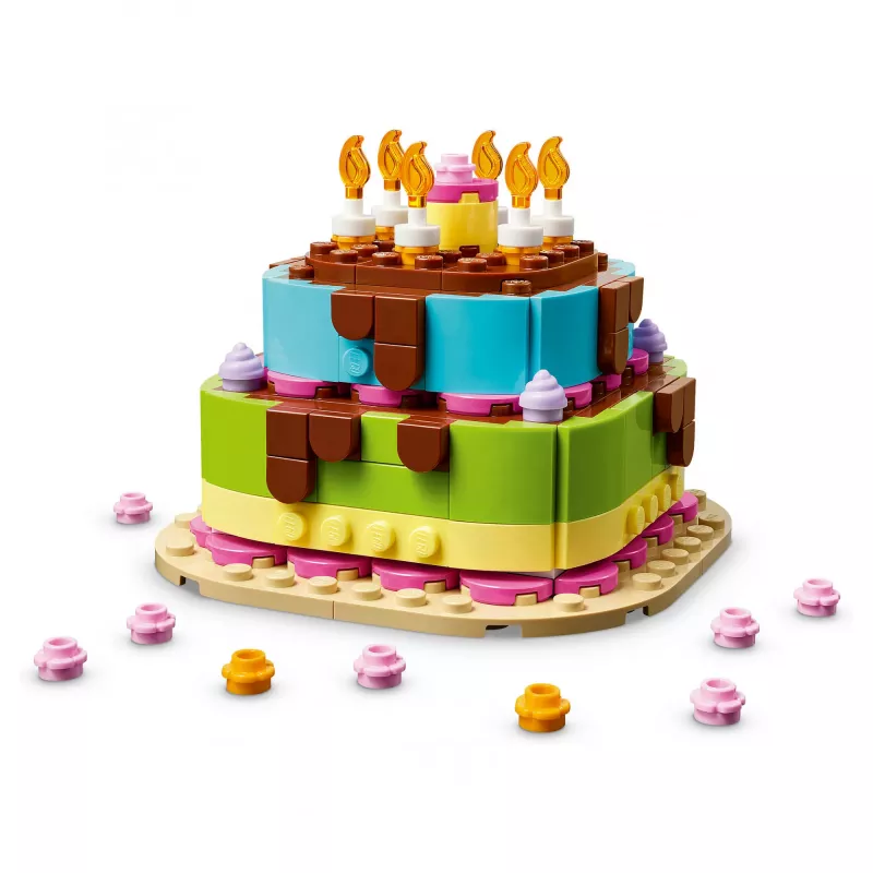 LEGO 40815 Torta di compleanno - torta da costruire con candeline (219 pezzi)