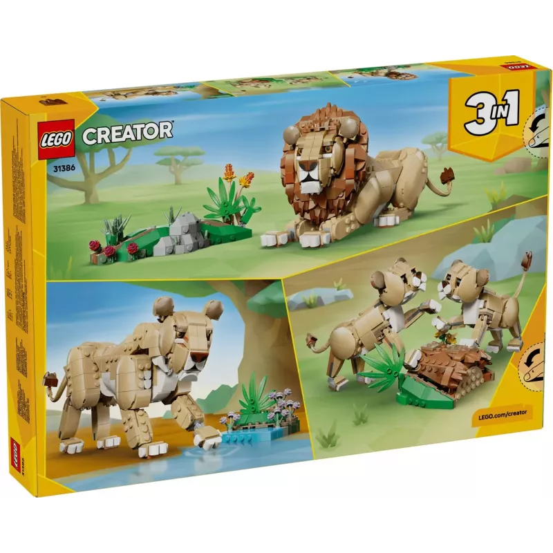 LEGO Creator 3-in-1 31386 Animali selvatici: leone maestoso (839 pezzi)