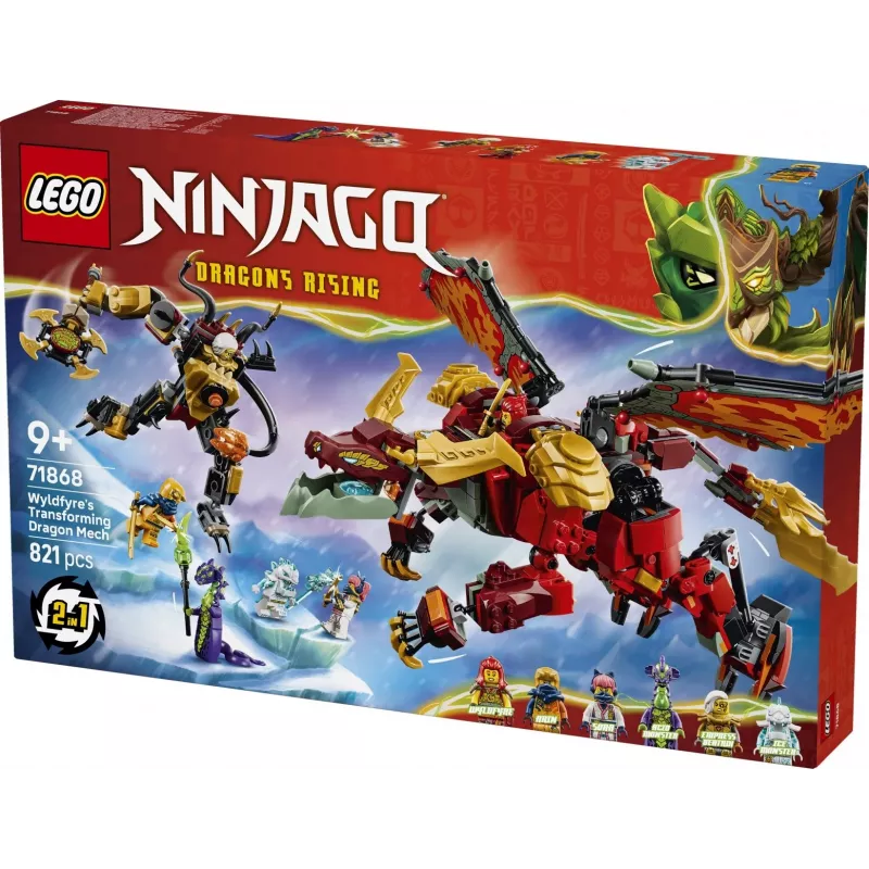 LEGO NINJAGO 71868 Mech drago trasformabile di Wyldfyre (821 pezzi)