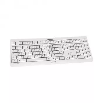 CHERRY KC 1000 Tastiera USB con filo - Layout QWERTY spagnolo, grigio chiaro
