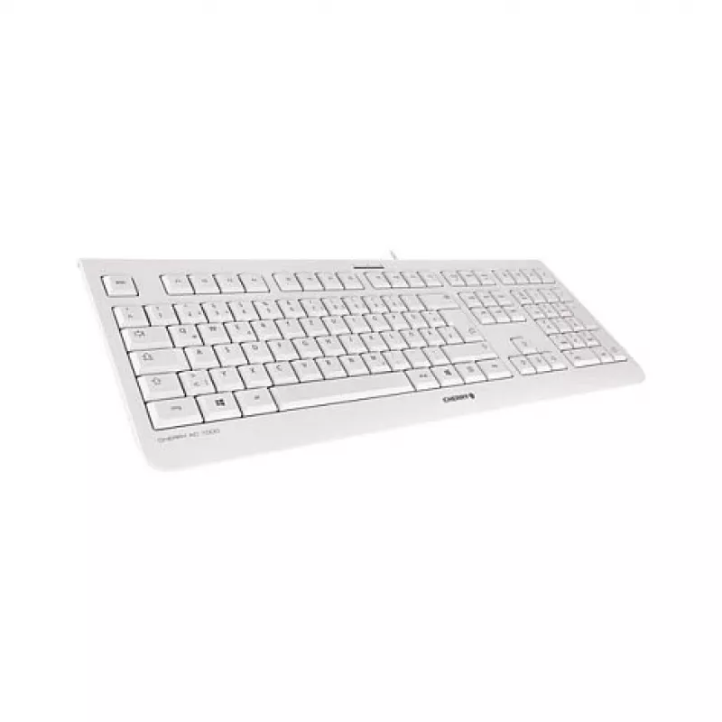 CHERRY KC 1000 Tastiera USB con filo - Layout QWERTY spagnolo, grigio chiaro