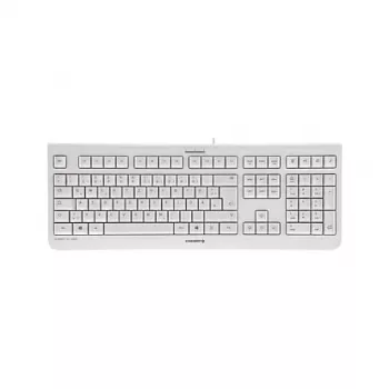 CHERRY KC 1000 Tastiera USB con filo - Layout QWERTY spagnolo, grigio chiaro
