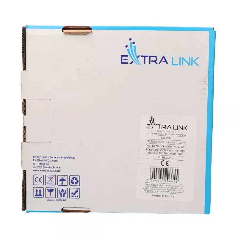 Extralink CAT6A U/UTP cavo installazione indoor twisted pair 100 m EX.96655