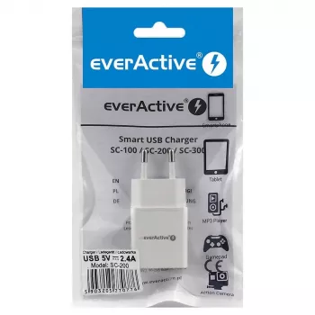 everActive SC-200 caricabatterie da parete USB-A 2,4 A 12 W bianco