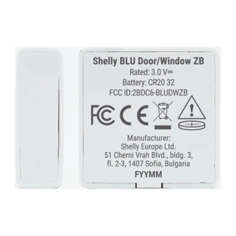 Shelly BLU Door/Window ZB Sensore porta/finestra smart Zigbee Bluetooth bianco