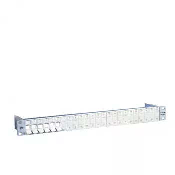 METZ CONNECT BTR E-DAT Modul patch panel - 24 porte - Cat.6A - schermato - 1U - grigio chiaro (RAL 7035) - 130920-00-E