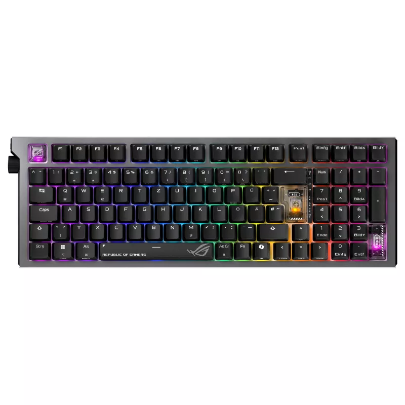 ASUS ROG Strix Morph 96 tastiera gaming wireless, layout 96%, switch ROG NX Snow, hot-swappable, connettività tri-mode, nero