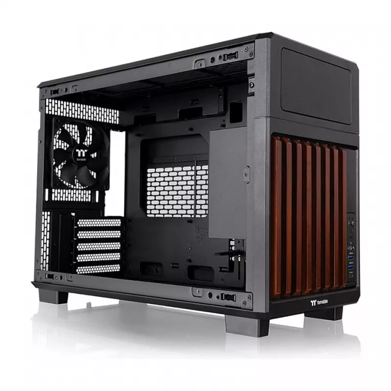 Thermaltake TR200 WS case Super Mini Tower, nero/legno, vetro temperato