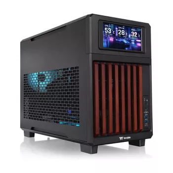 Thermaltake TR200 WS case Super Mini Tower, nero/legno, vetro temperato