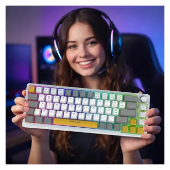 INCA tastiera da gaming RGB Red Switch USB meccanica 2,00m bianca (IKG-457)