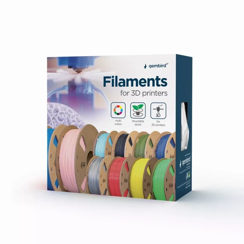 Gembird 3DP-PLA+1.75-02-BK filamento PLA+ 1,75 mm nero 1 kg