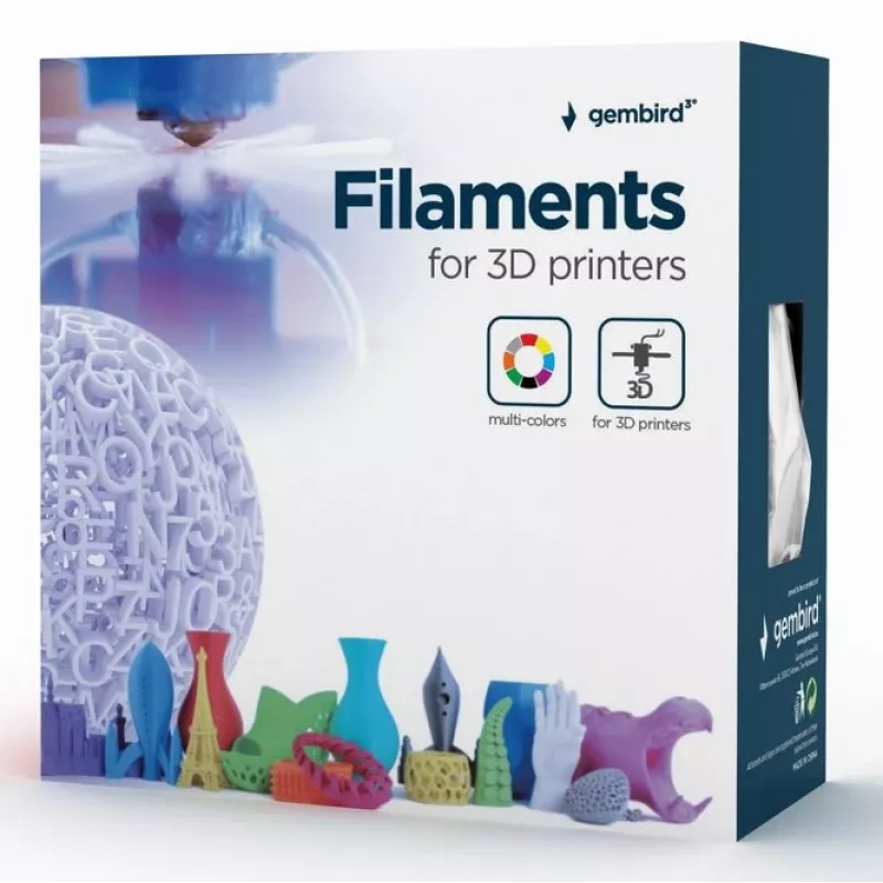 Gembird 3DP-PLA+1.75-02-BK filamento PLA+ 1,75 mm nero 1 kg