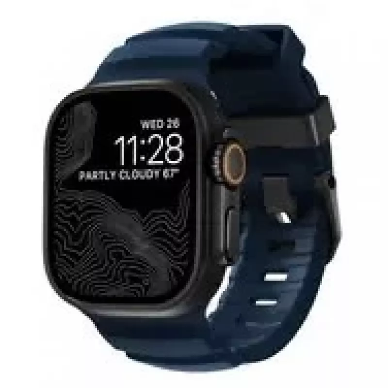 Cinturino NOMAD Rocky Point per Apple Watch 46mm/49mm blu navy/nero