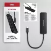 AXAGON HUE-C2C Hub da viaggio USB-C 5 Gbps, 2x USB-A + 2x USB-C, USB-C Power IN, cavo da 19 cm