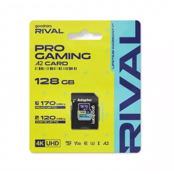 GOODRAM microSDXC 128GB V30 A2 UHS-I U3 RIVAL + adattatore
