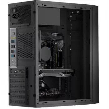 Case per computer mid-tower Logic Concept J23 PRO nero con vetro temperato, USB-C, ventole ARGB