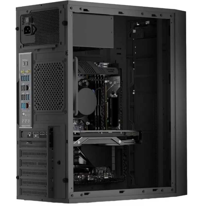 Case per computer mid-tower Logic Concept J23 PRO nero con vetro temperato, USB-C, ventole ARGB