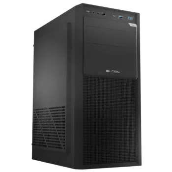 Case per computer mid-tower Logic Concept J23 PRO nero con vetro temperato, USB-C, ventole ARGB