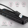 AXAGON HUE-C2A Hub da viaggio 5 Gbps, 2x USB-A + 2x USB-C, USB-C Power IN, cavo USB-A da 19 cm