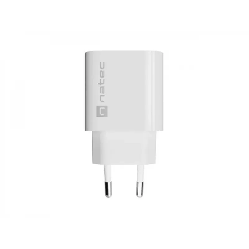 NATEC Ribera Caricabatterie da parete 1x USB-A + 1x USB-C 20W bianco