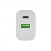NATEC Ribera Caricabatterie da parete 1x USB-A + 1x USB-C 20W bianco