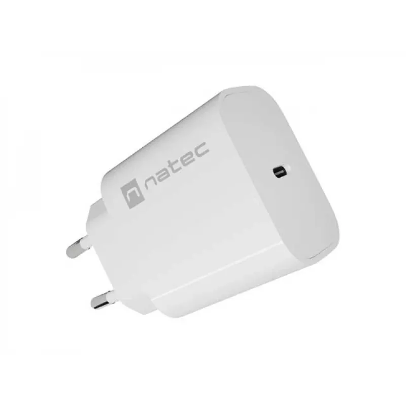 NATEC Ribera Caricabatterie da parete 1x USB-C 20W bianco